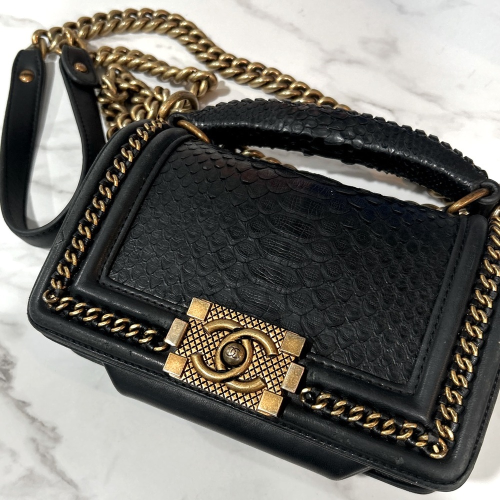 Chanel Python Boy Purse - image 1